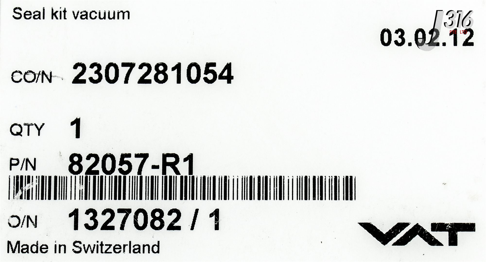 23859 VAT SEAL KIT VACUUM, P/N: 82535-01 (NEW) 82057-R1 | eBay